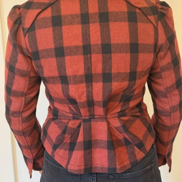 What Goes Around Comes Around for Anthropologie, Structured Plaid Jacket in M - Picture 6 of 16